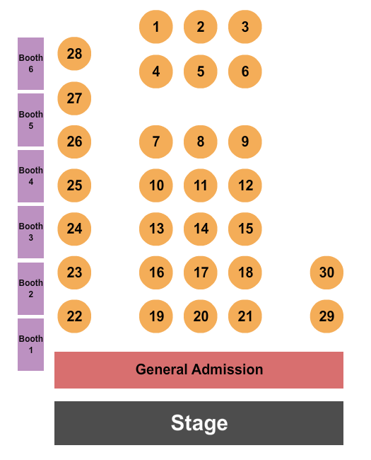Wooly's Endstage GA & Tables Seating Chart