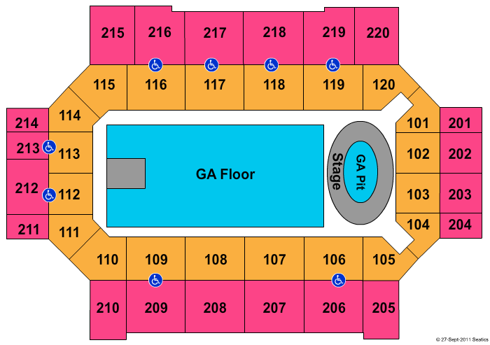 Broadmoor World Arena Endstage - GA Flr Inner Crcl Pit Seating Chart