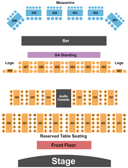 World Cafe Live Endstage 3 Seating Chart