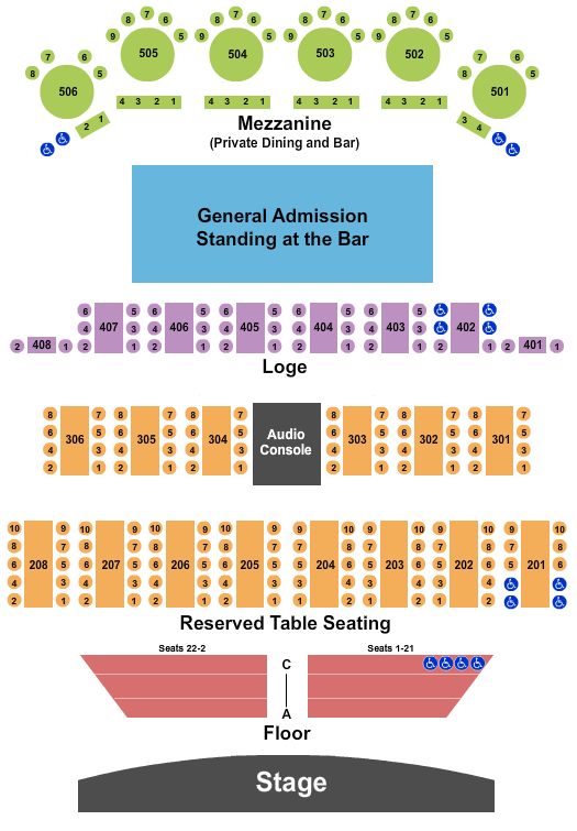 World Cafe Live End Stage Seating Chart