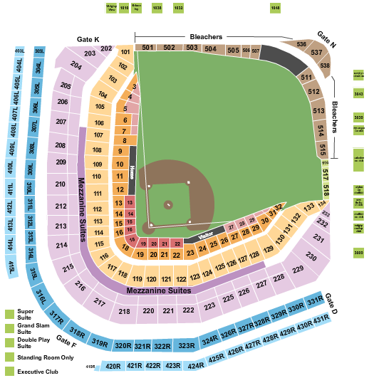 Wrigley Field Seating Map
