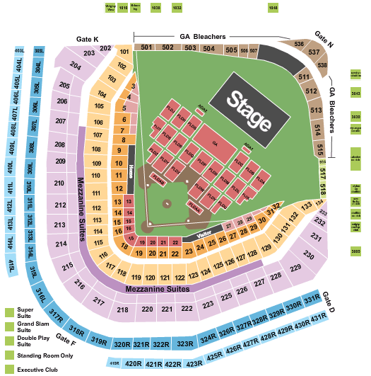 Wrigley Field Hella Mega Tour Seating Chart