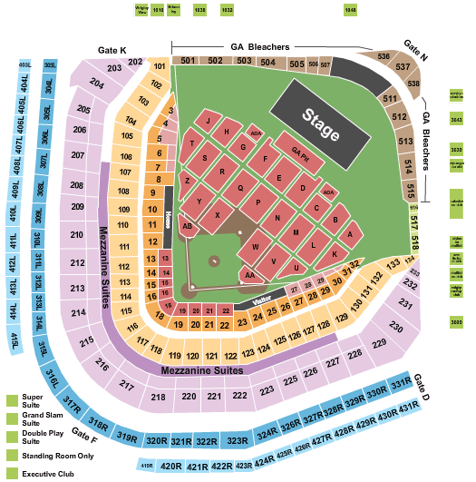 Wrigley Field Zac Brown Band Seating Chart