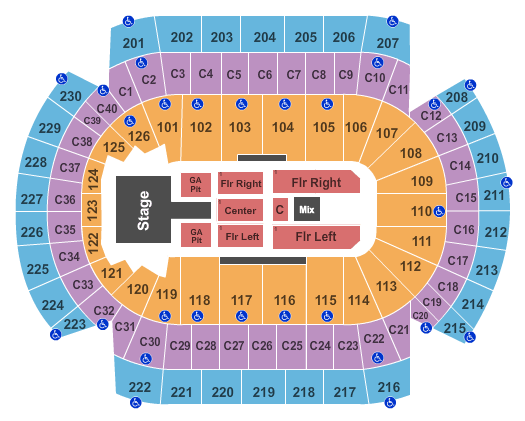 Xcel Energy Center 5 Seconds of Summer Seating Chart