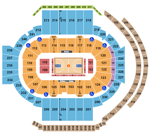 XL Center Basketball 2 Seating Chart