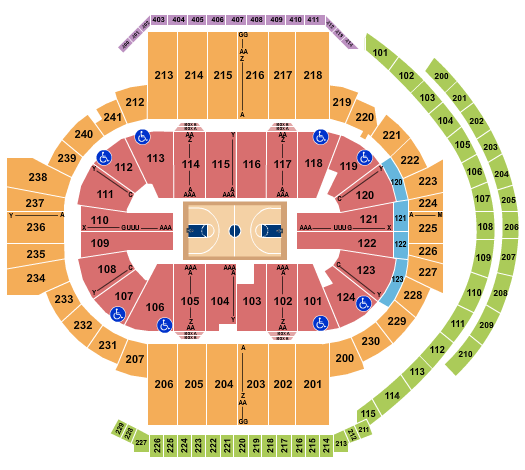 XL Center Basketball Seating Chart