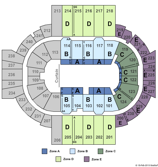 XL Center Circus Zone Seating Chart