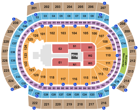 seating chart for Xcel Energy Center - WWE 2 - eventticketscenter.com