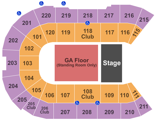 Angel of the Winds Arena Endstage GA Flr 2 Seating Chart