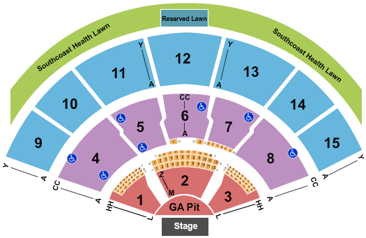 Xfinity Center - MA Dave Matthews Band Seating Chart