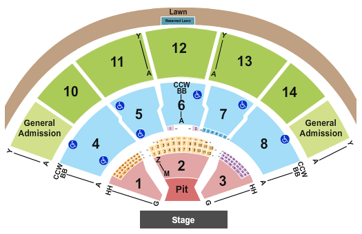 Xfinity Center - MA Endstage Pit - Reserved & GA 2 Seating Chart