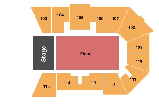 Xtream Arena Endstage - GA Seated Floor Seating Chart