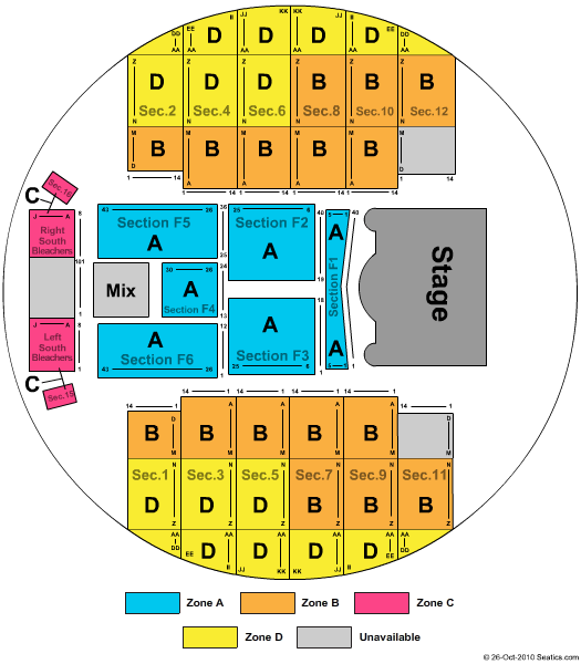 Yakima Valley Sundome Carrie Underwood Zone Seating Chart