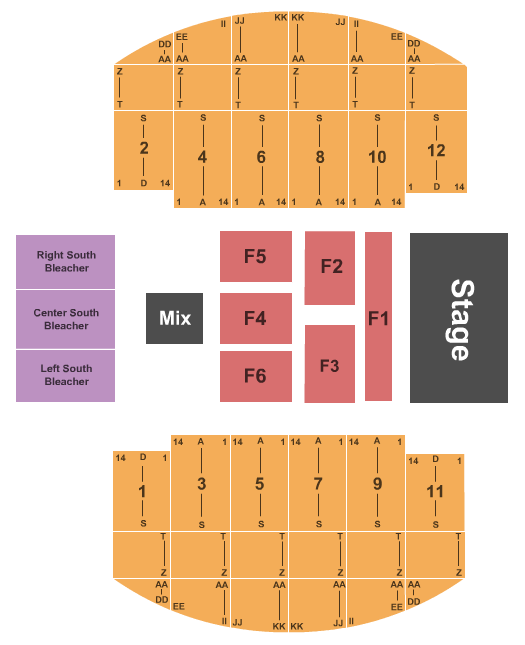 Yakima Valley Sundome End Stage Seating Chart