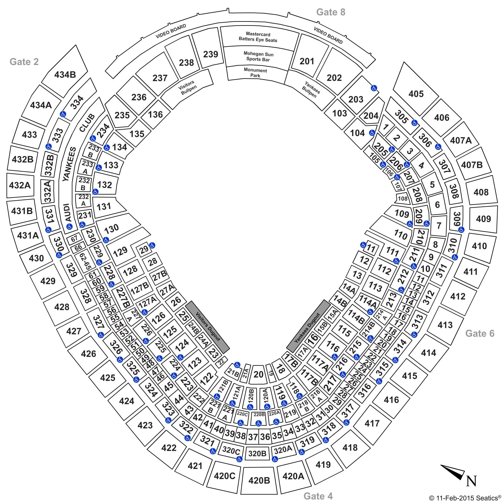Yankee Stadium Baseball-SVG Seating Chart