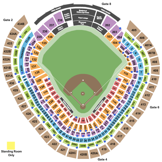 Yankee Stadium Baseball Seating Chart