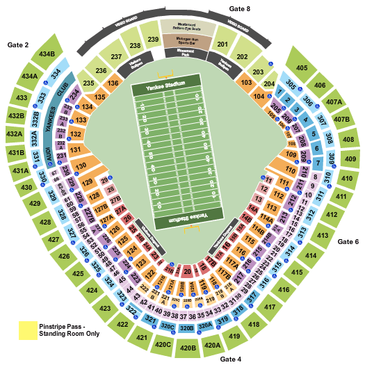 Yankee Stadium Seating Chart - Bronx
