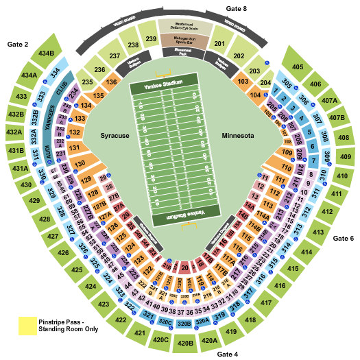 Yankee Stadium Football Seating Chart