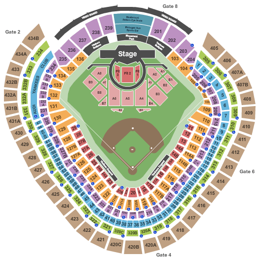 Yankee Stadium Garth Brooks Seating Chart