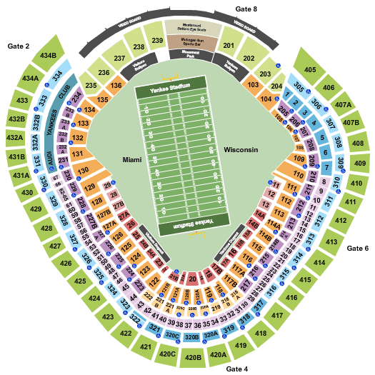 Yankee Stadium Football Seating Chart