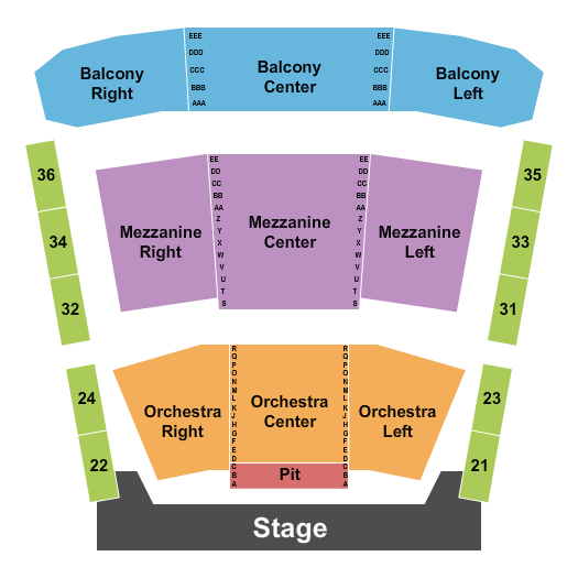 Yardley Hall at Midwest Trust Center Endstage Pit Seating Chart