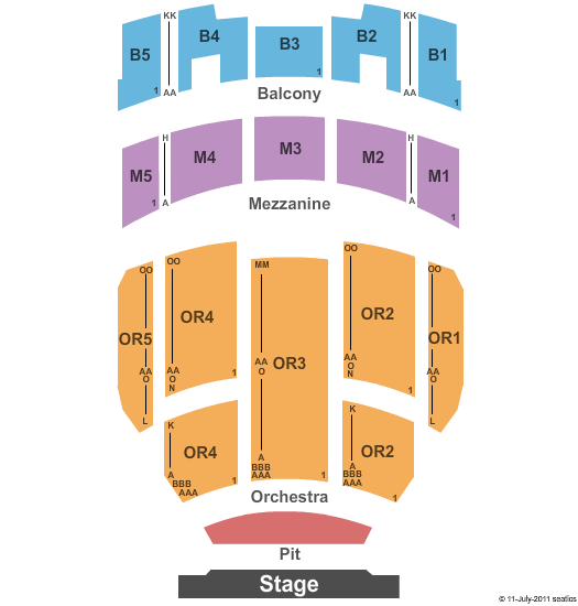 seating chart for Youkey Theatre - RP Funding Center - End Stage - eventticketscenter.com