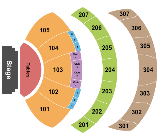 YouTube Theater at Hollywood Park Endstage Tables 3 Seating Chart