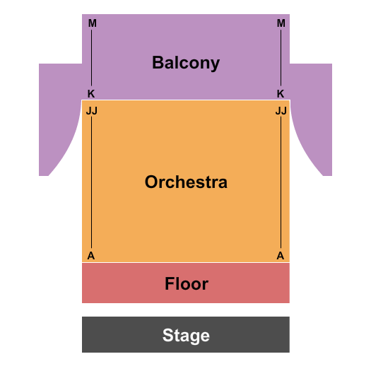 Yucaipa Performing Arts Center Indoor Theatre Endstage Floor Seating Chart