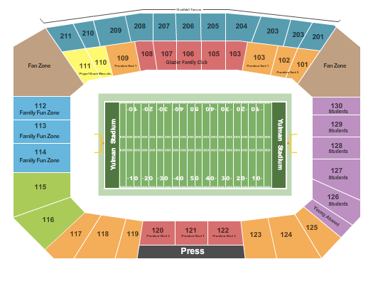 Yulman Stadium Tickets and Nearby Hotels - Tulane University - New ...