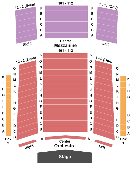 Zilkha Hall - Hobby Center End Stage Seating Chart