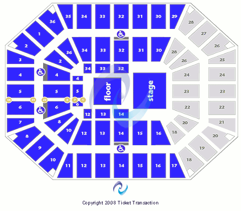 Beasley Coliseum 3/4 House Seating Chart