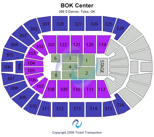 BOK Center End Stage2 Seating Chart