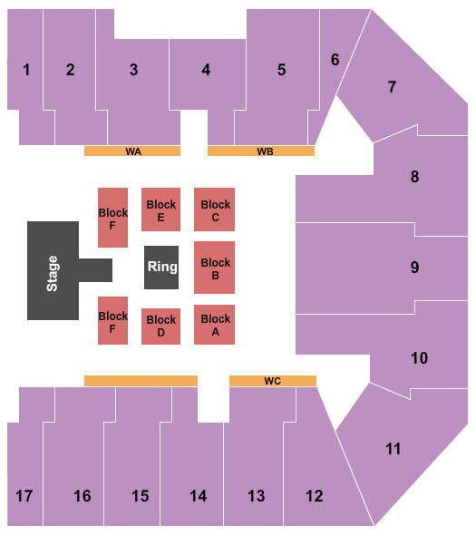 bp pulse LIVE WWE Seating Chart