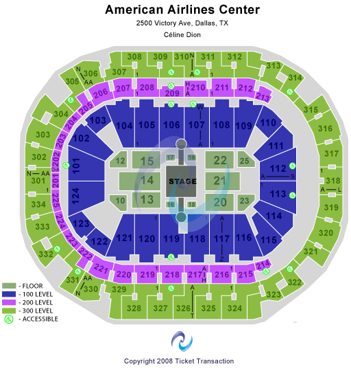 American Airlines Center Celine Dion Seating Chart