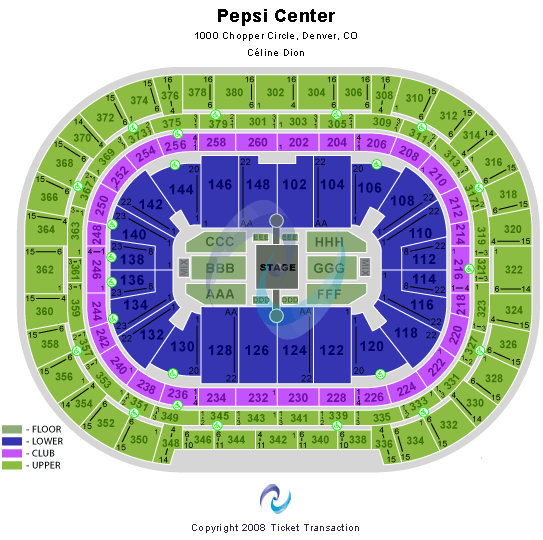 Ball Arena Celine Dion Seating Chart