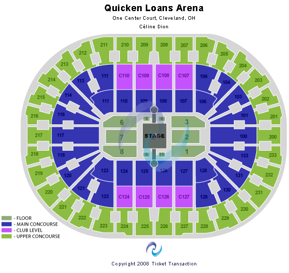 Rocket Mortgage FieldHouse Celine Dion Seating Chart