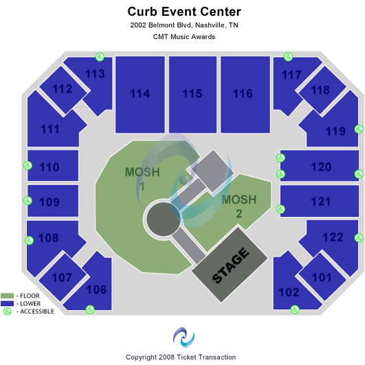 Curb Event Center CMT Music Awards Seating Chart