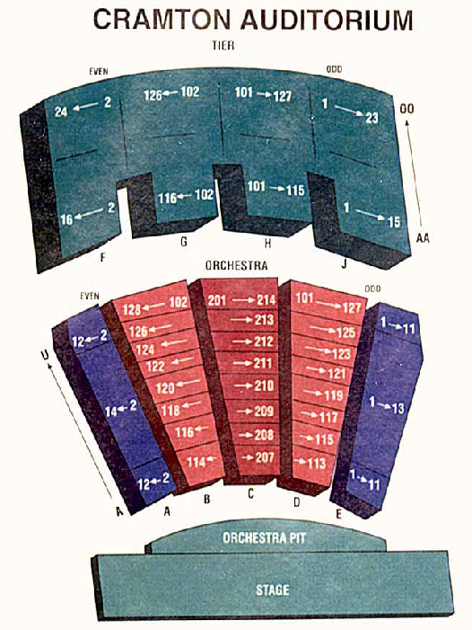 Cramton Auditorium Center Stage Seating Chart