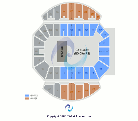 Crown Coliseum - The Crown Center End Stage GA Floor Seating Chart