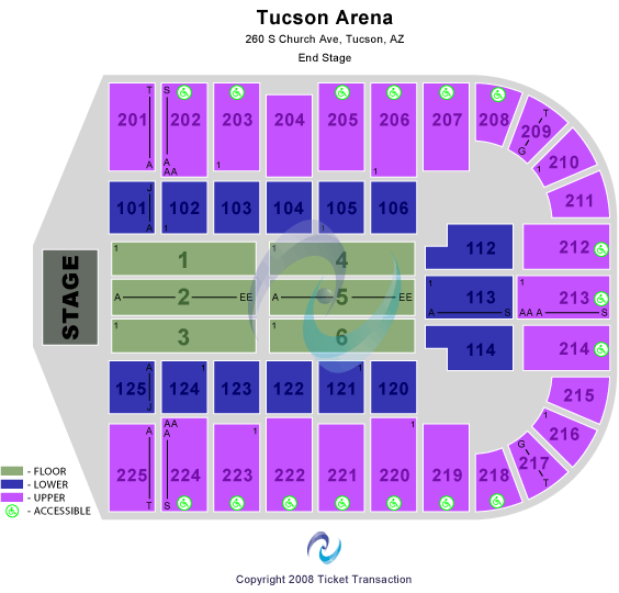 Tucson Convention Center End Stage Seating Chart