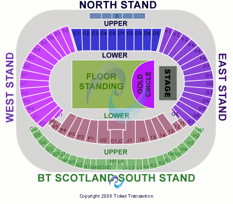 National Stadium at Hampden Park End Stage Seating Chart