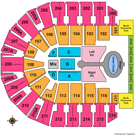 Vibrant Arena at The MARK Lady Antebellum Seating Chart