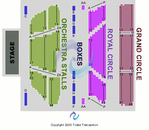 Lyceum Theatre - London EndStage Seating Chart