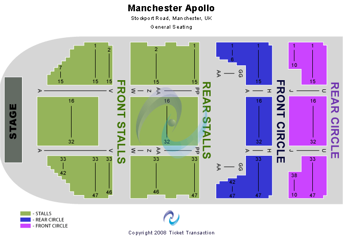O2 Apollo Manchester End Stage Seating Chart