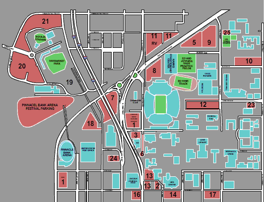 Memorial Stadium - NE Parking Lot Parking Seating Chart