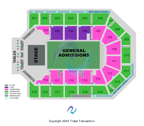 Toyota Arena - Ontario End Stage GA Floor Seating Chart