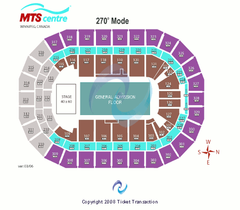 Canada Life Centre 270 Stage with GA Floor Seating Chart