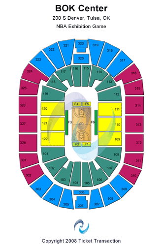 BOK Center NBA Exhibition Seating Chart