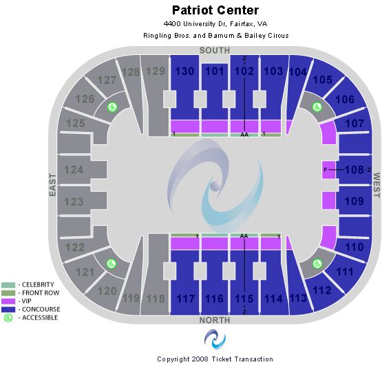 EagleBank Arena Circus Seating Chart