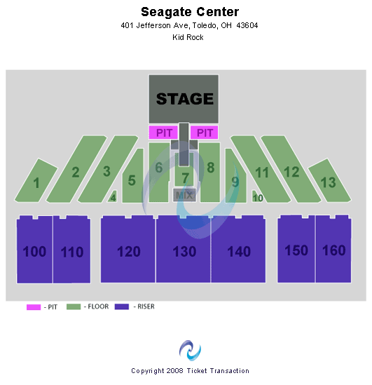 Glass City Center GA Floor Seating Chart